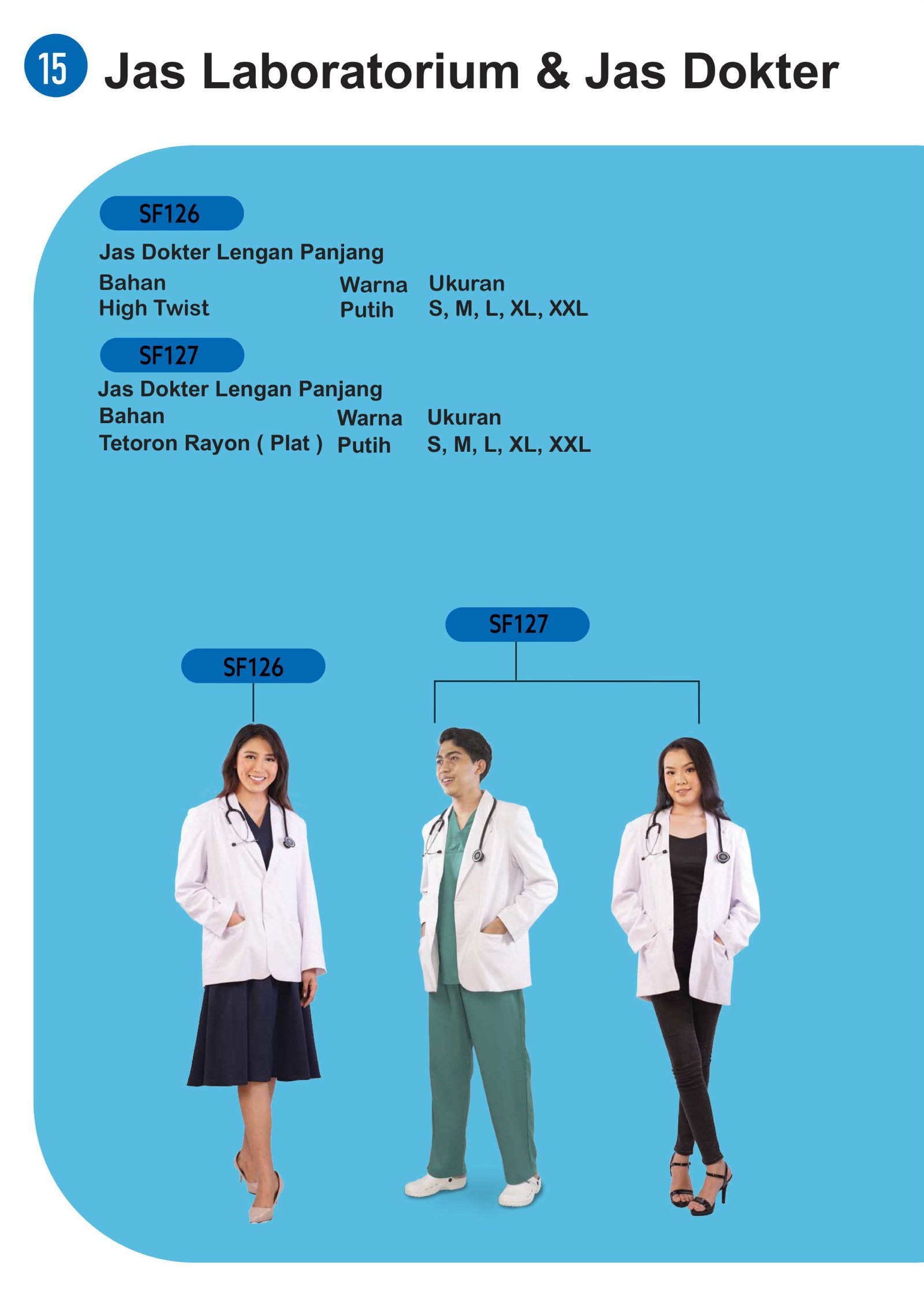 Jas Dokter Lengan Panjang